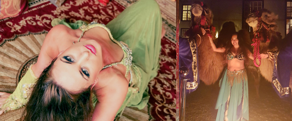 Bellydancer en Dj in Arabische kleding